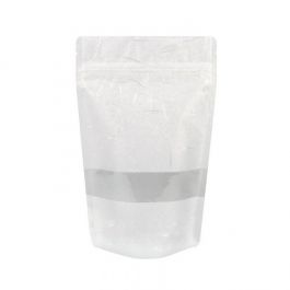 Doypack Blanc avec fenêtre 13x8x20.5cm | 113g (100 pièces) [ZBGR3W]