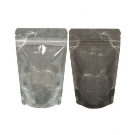 Doypack papier de riz Transparent/Noir 11,9x7,6x18,4cm | 114g (100 pièces) [ZBGR46BC]