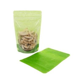 Doypack papier de riz Vert avec avant transparant 11.9x7.6x18.4cm | 114g (100 pièces) [ZBGR46GC]