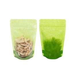 Doypack papier de riz avec avant transparent 12x7.5x18.5 cm (100 pièces)