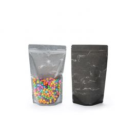 Doypack papier de riz avec avant transparent 17x9x28.5 cm (100 pièces)