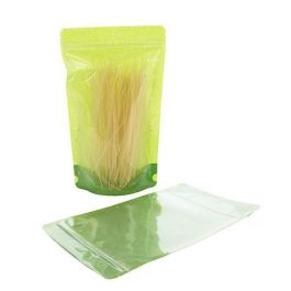 Doypack papier de riz Vert avec avant transparant 17x9x28cm | 340g (100 pièces) [ZBGR4GRC]