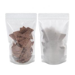 Doypack en papier de riz Argent avec avant transparant 17x9x28,5cm | 340g (100 pièces) [ZBGR4SC]