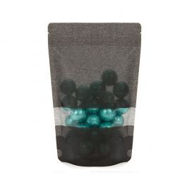 Doypack en papier de riz Noir avec fenêtre 14,9x8,9x23,2cm | 312g (100 pièces) [ZBGR7B]