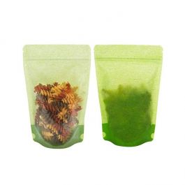 Doypack papier de riz avec avant transparent 15x9x23 cm (100 pièces)