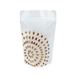 Doypack Glacé avec fleur d'or 13x7,9x20,6cm (25 pièces) [ZBGSW3BG]