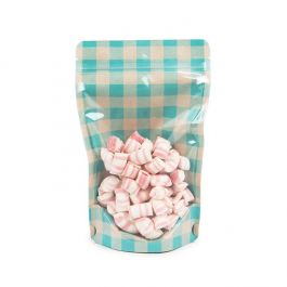 Doypack Transparent/Bleu Pastel Plaid 13x7,9x20,6cm (25 pièces) [ZBGSW3BLP]