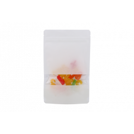 Doypack Blanc Kraft avec fenêtre horizontale 13x7.9x20.6cm | 113g (100 pièces) [ZBGW3WK]