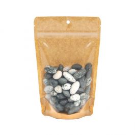 Doypack dos Kraft 12x7,5x18,5cm Trou de suspension (100 pièces) [ZBGKC46H]