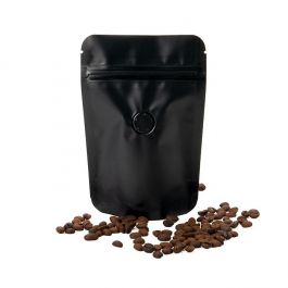 Doypack Noires 10,2x6x15,2cm avec valve (100 pièces) [ZBGM2MBV]