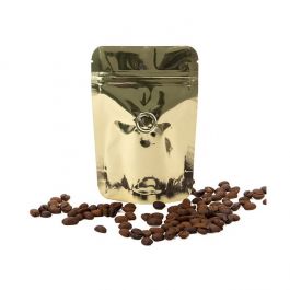 Doypack Or 10,2x6x15,2cm avec valve (100 pièces) [ZBGM2SGV]