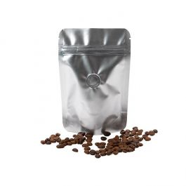 Doypack Argent 10,2x6x15,2cm avec valve (100 pièces) [ZBGM2SV]