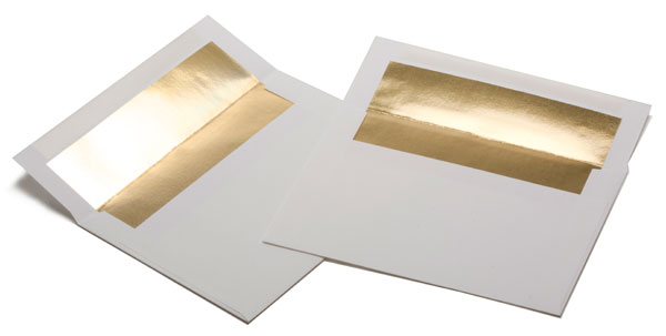 Enveloppe Blanche, Feuille d'aluminium Or réglé 18.4 x 13.3cm (50 Pièces) [E400]